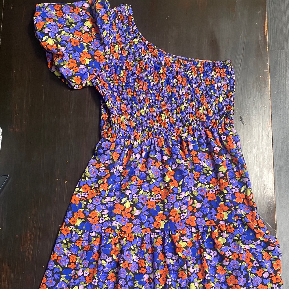 Floral One-Shoulder Kids Dress